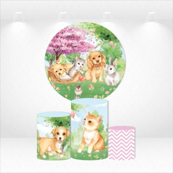 Painel Redondo + Kit de Capas de Cilindros Pets