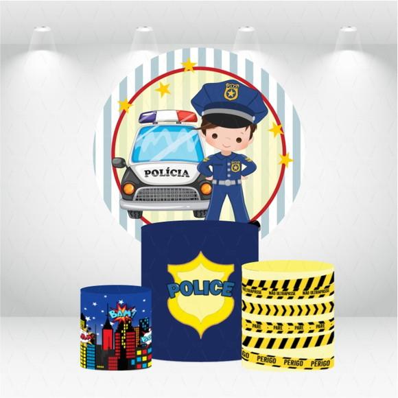 PAINEL REDONDO + KIT DE CAPAS DE CILINDROS POLICIAL
