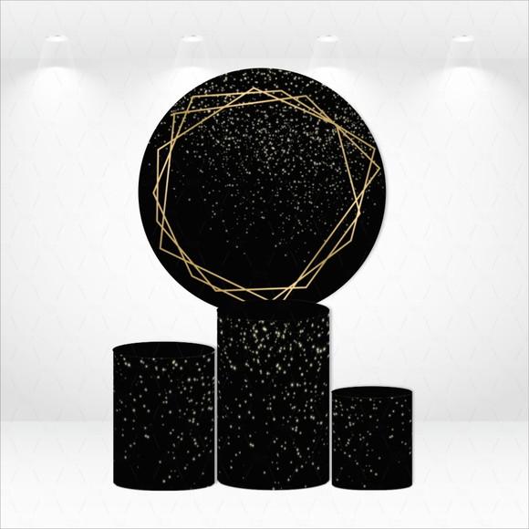 Painel Redondo + Kit de Capas de Cilindros Preto
