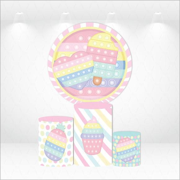Painel Redondo + Kit de Capas de Cilindros Pop It