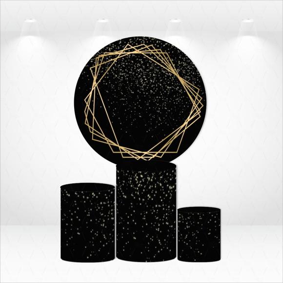 Painel Redondo + Kit de Capas de Cilindros Preto