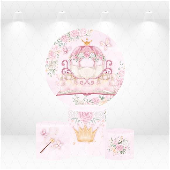Painel Redondo + Kit de Capas de Cilindros Princesa