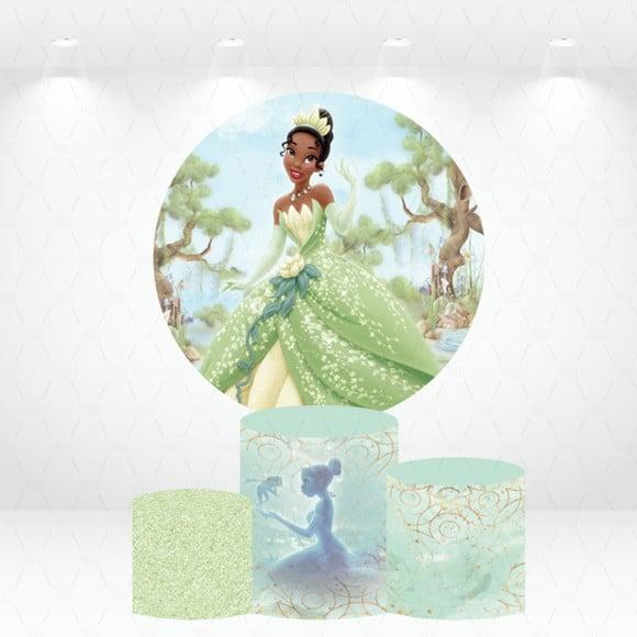 Painel Redondo + Kit de Capas de Cilindros Princesa Tiana