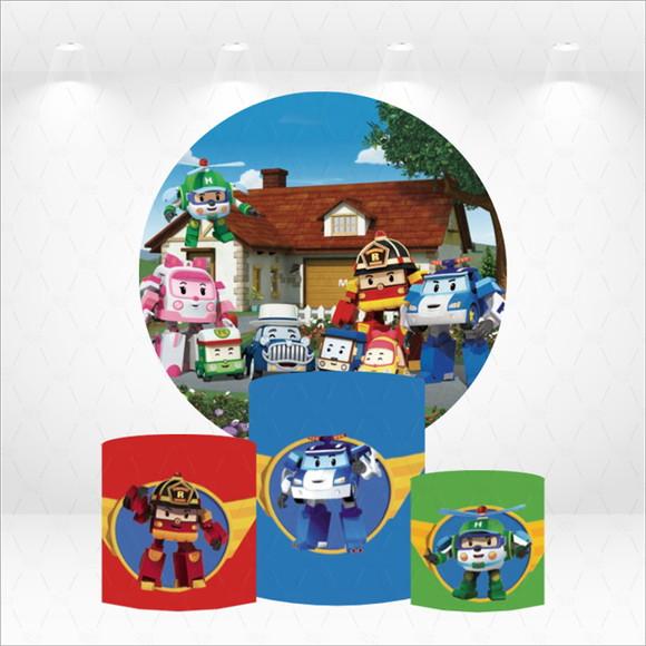 Painel Redondo + Kit de Capas de Cilindros Robocar Poli