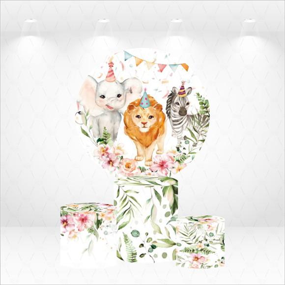 Painel Redondo + Kit de Capas de Cilindros Safari