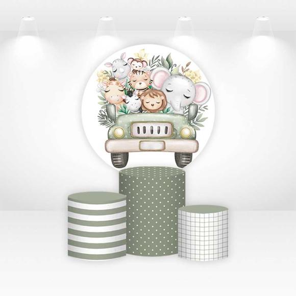 Painel Redondo + Kit de Capas de Cilindros Safari