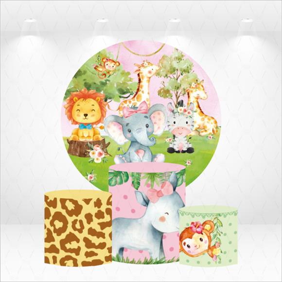 Painel Redondo + Kit de Capas de Cilindros Safari