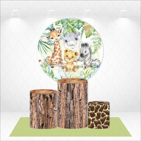 Painel Redondo + Kit de Capas de Cilindros Safari