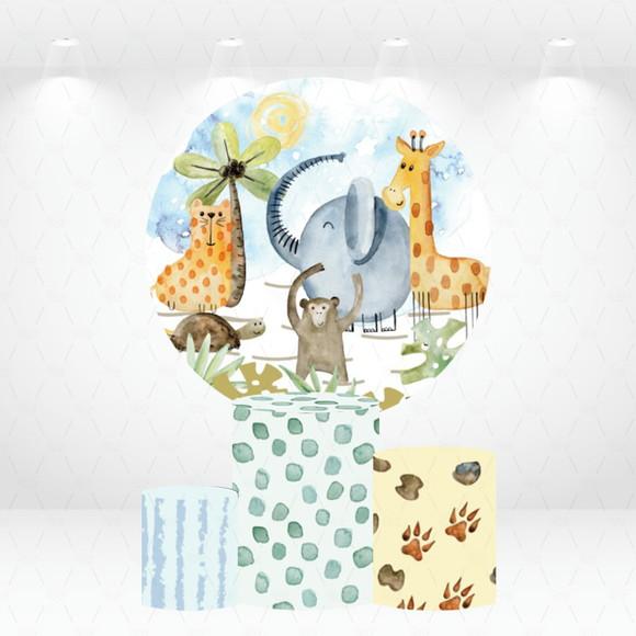 Painel Redondo + Kit de Capas de Cilindros Safari