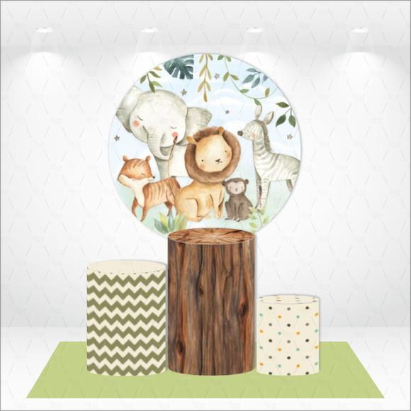 Painel Redondo + Kit de Capas de Cilindros Safari