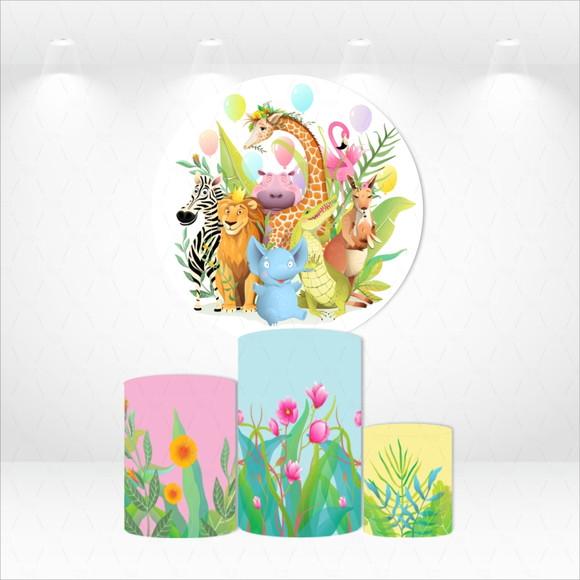 Painel Redondo + Kit de Capas de Cilindros Safari