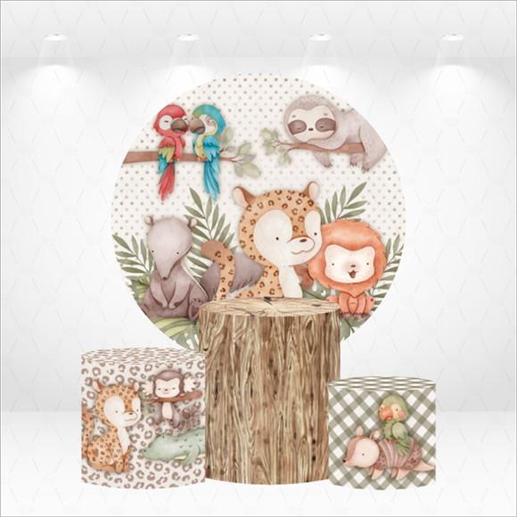 Painel Redondo + Kit de Capas de Cilindros Safari Brasil