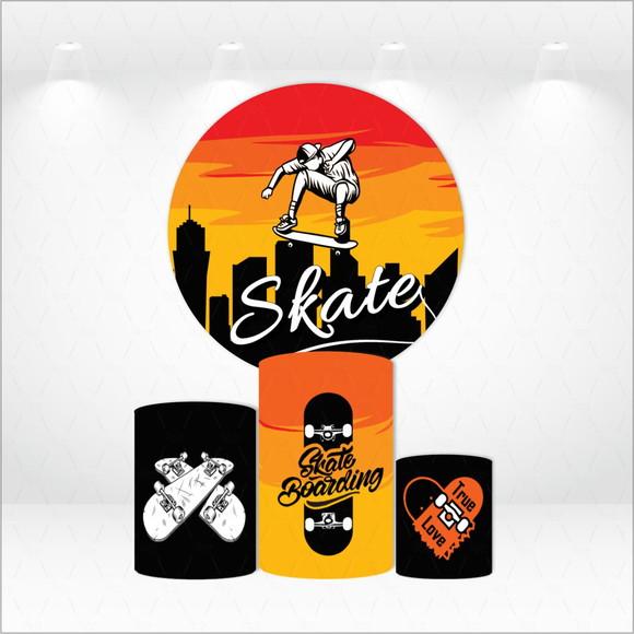 Painel Redondo + Kit de Capas de Cilindros Skate