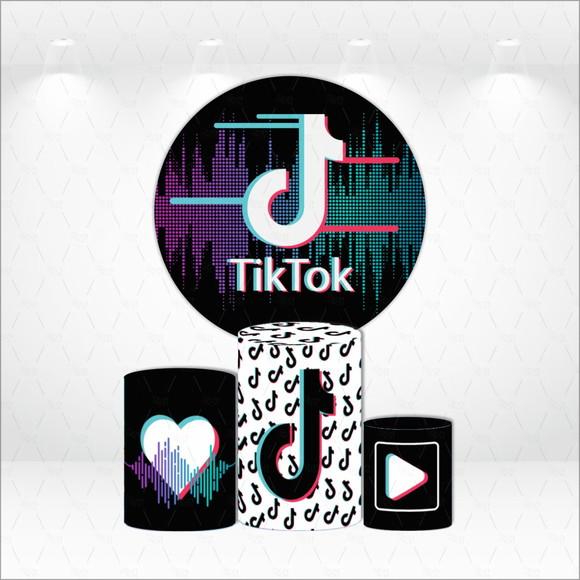 Painel Redondo + Kit de Capas de Cilindros Tiktok