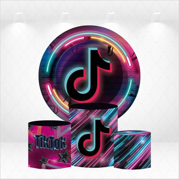 Painel Redondo + Kit de Capas de Cilindros Tiktok