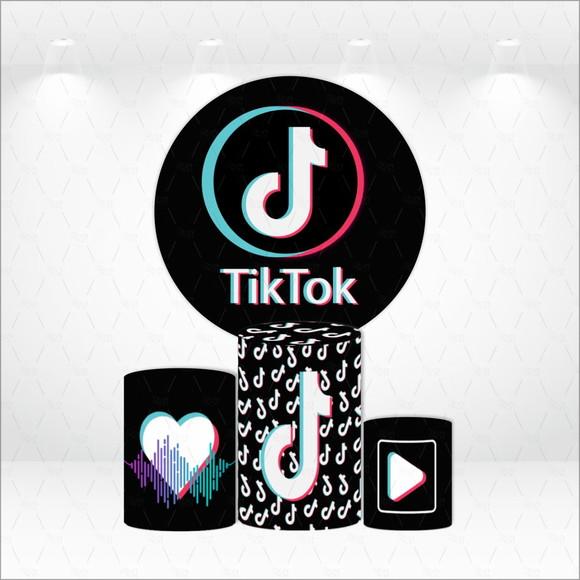 Painel Redondo + Kit de Capas de Cilindros Tiktok
