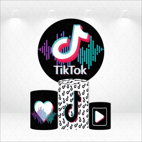 Painel Redondo + Kit de Capas de Cilindros Tiktok