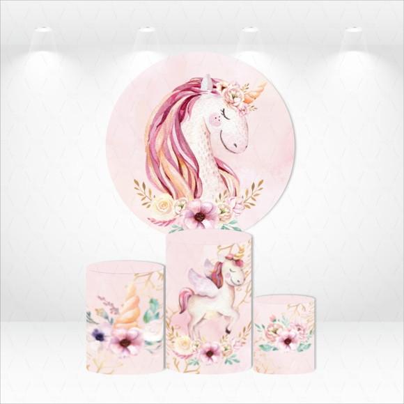 PAINEL REDONDO + KIT DE CAPAS DE CILINDROS UNICORNIO
