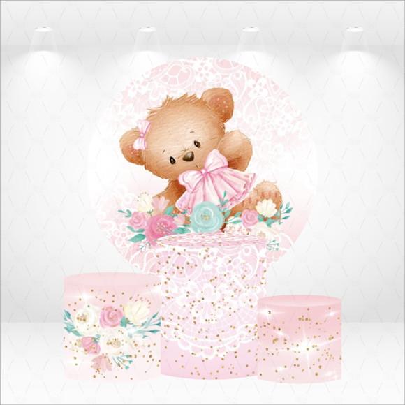 Painel Redondo + Kit de Capas de Cilindros Ursinha