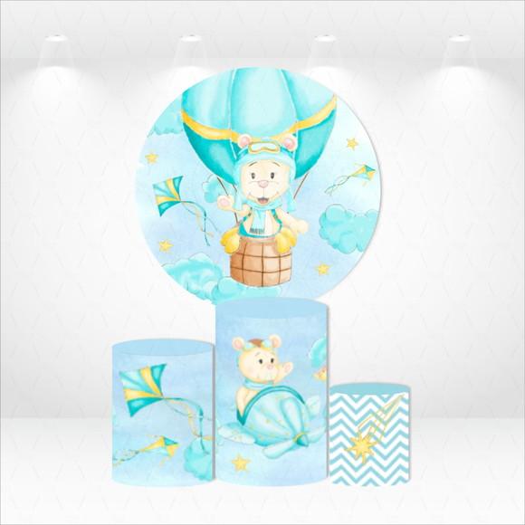 Painel Redondo + Kit de Capas de Cilindros Urso Baloeiro