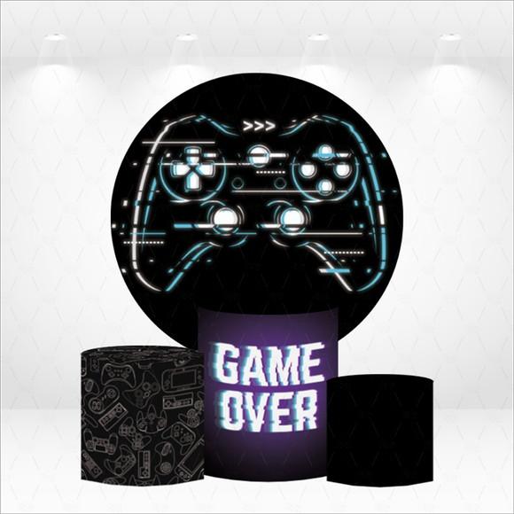 Painel Redondo + Kit de Capas de Cilindros Video Game