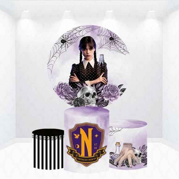 Painel Redondo + Kit de Capas de Cilindros Wandinha