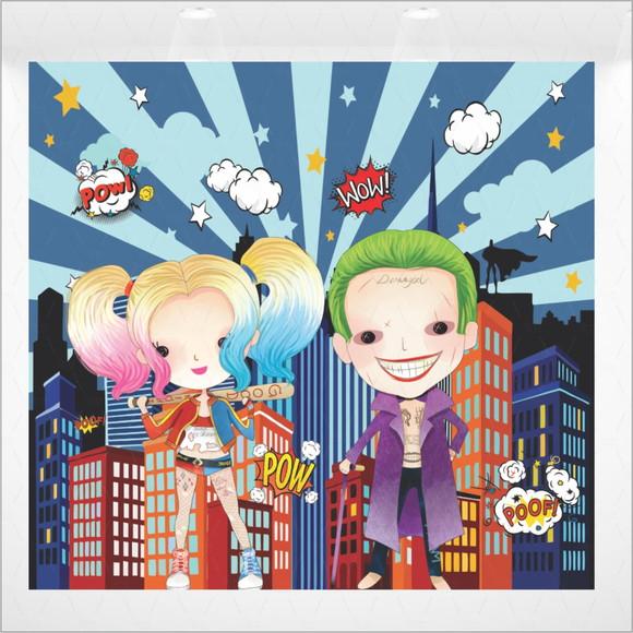 Painel Retangular Arlequina E Coringa 1,5m X 1,50m