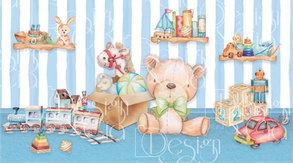 Painel Retangular Brinquedos 5m x 2,8m
