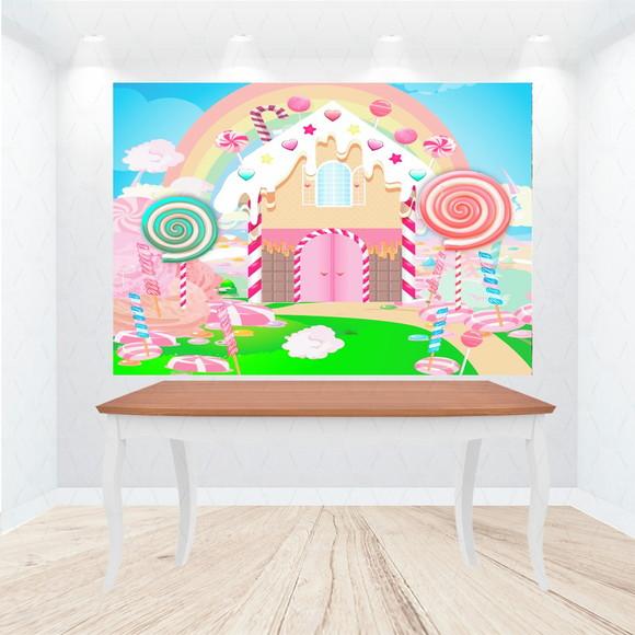 Painel Retangular Casa De Doces 1m X 1,5m