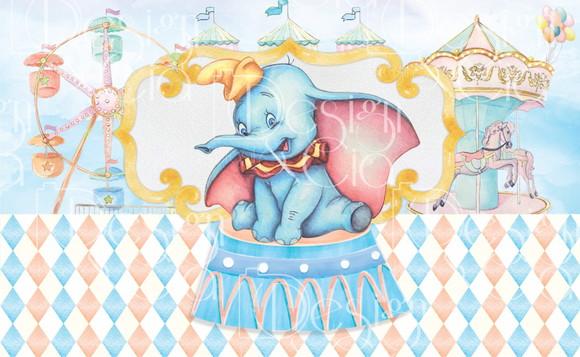 Painel Retangular Circo Dumbo 4,5m x 2,8m