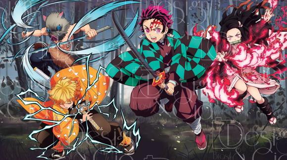 Painel Retangular Demon Slayer 5m x 2,8m