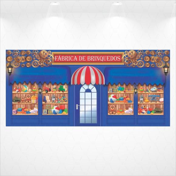 Painel Retangular Fabrica de Brinquedos 6m x 2,8m