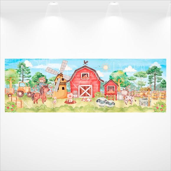 Painel Retangular Fazendinha 9m x 3m