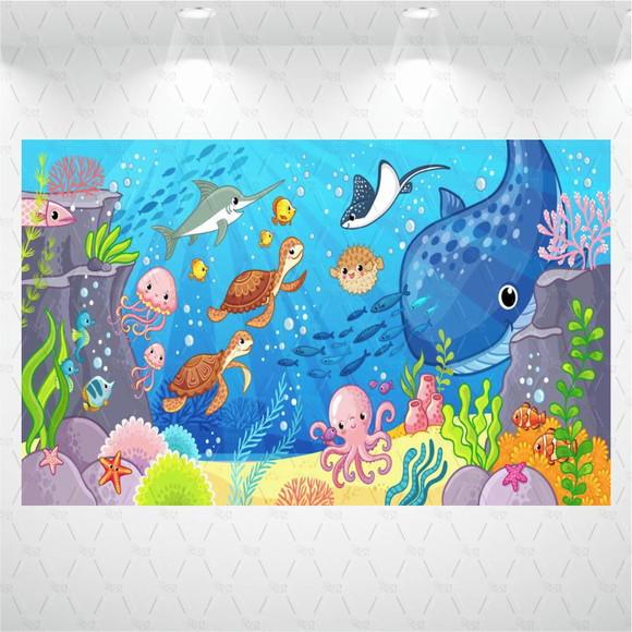 Painel Retangular Fundo do Mar 1m x 1,5m