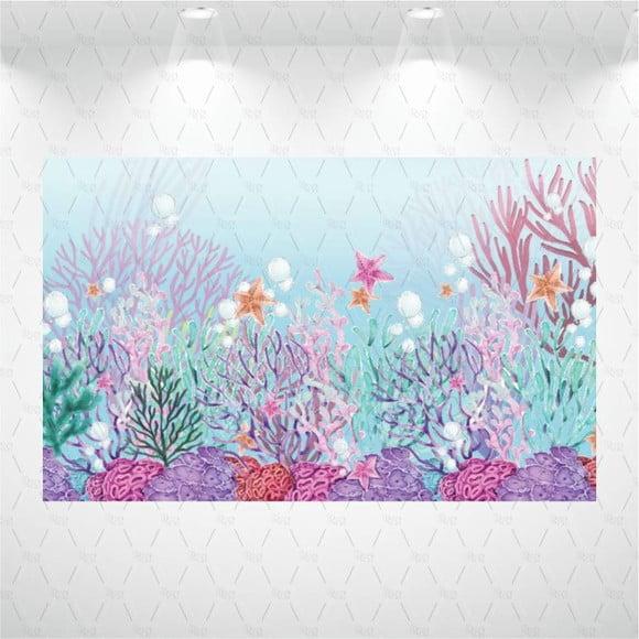 Painel Retangular Fundo do Mar Aquarela 1m x 1,5m