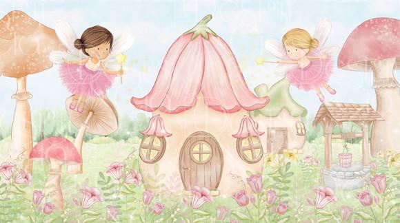 Painel Retangular Jardim Encantado Fadas 5m x 2,8m