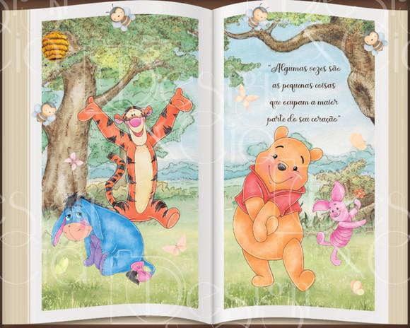 Painel Retangular Livro Pooh 3m x 2,4m