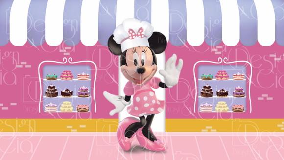 Painel Retangular Minnie Confeiteira 5,3m x 3m
