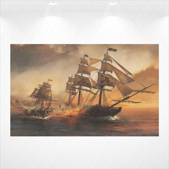 Painel Retangular Navio Pirata 4,5m x 2,8m