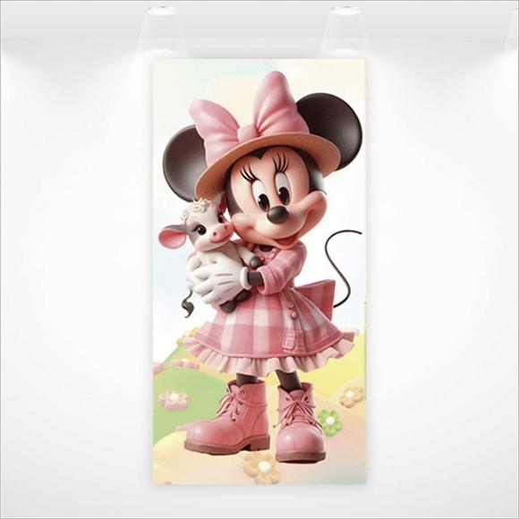 Painel Retangular ou Romano Minnie Fazendinha - 1mx2m