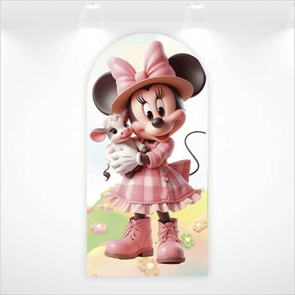 Painel Retangular ou Romano Minnie Fazendinha - 1mx2m