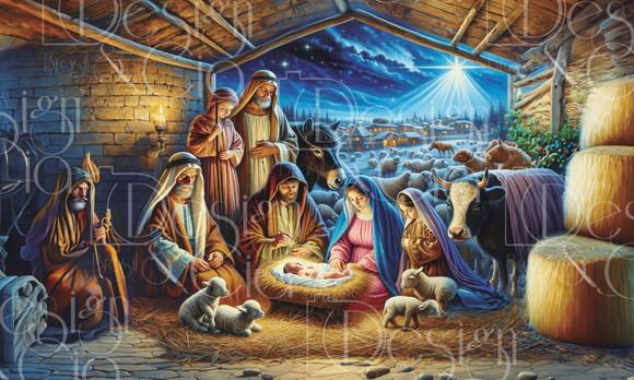 Painel Retangular Presépio Natal 2,5m x 1,5m