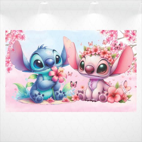 Painel Retangular Stitch e Angel 4m x 2,5m