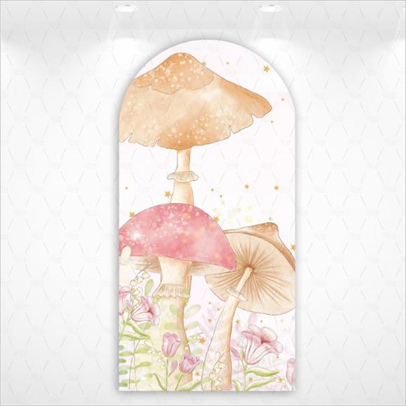 Painel Romano Vestfácil Jardim Cogumelos Fada - 1m X2m