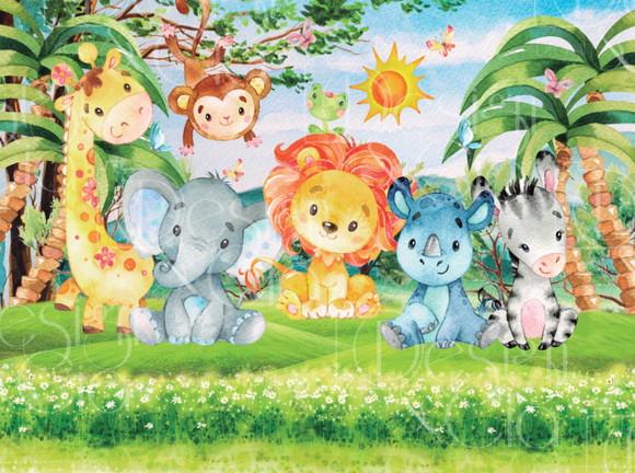 Painel Safari Fofo 4m x 3m
