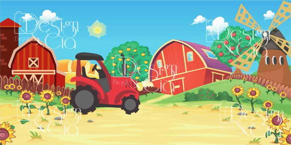 Painel Sublimado - Fazendinha I02 - 6m x 3m