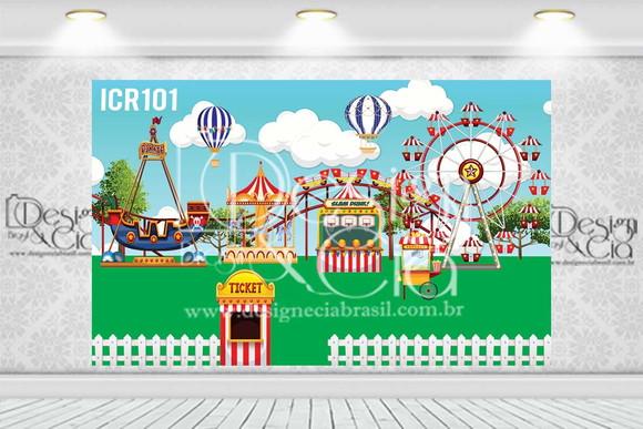 Painel Sublimado Parque de Diversões ICR101 4,5 x 3m