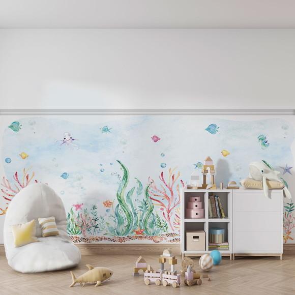 Papel de Parede em Fundo do Mar 1,5m x 4m