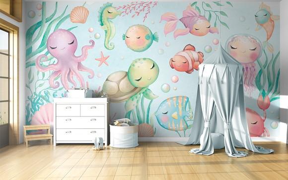 Papel de Parede Fundo do Mar 5x2,8m
