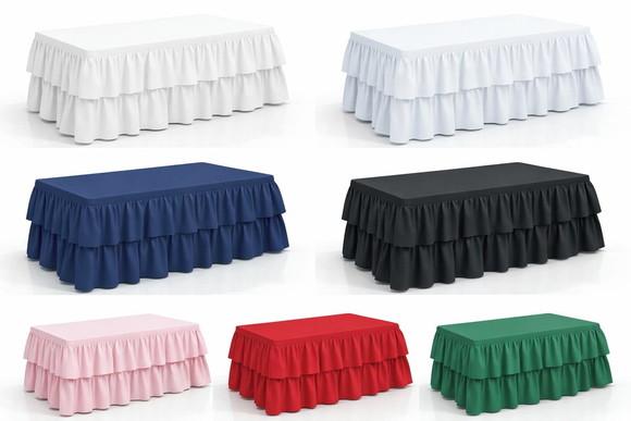Toalha de Mesa Circular 1,5m Babado Duplo